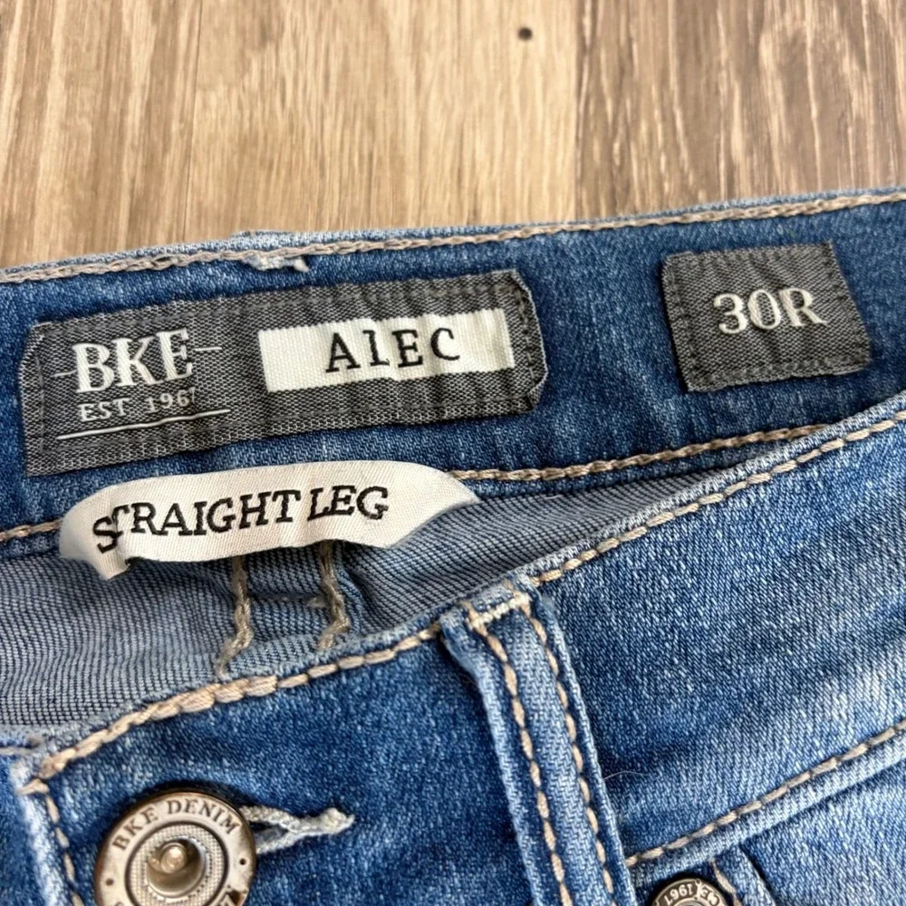 BKE Alec‎ Straight Leg Mens Jeans Blue 30R (28x30) Denim Western Biker
